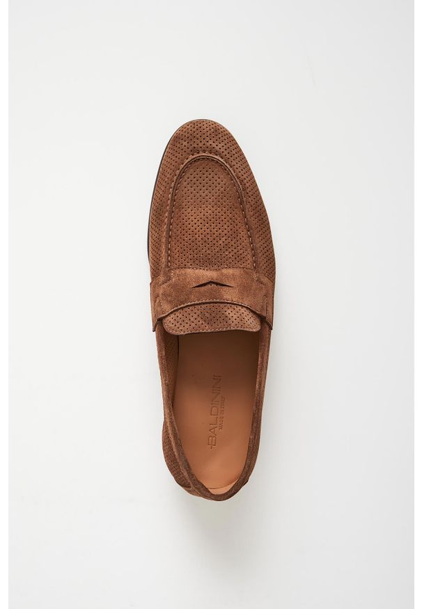 Baldinini - Mokasyny męskie zamszowe BALDININI. Materiał: zamsz