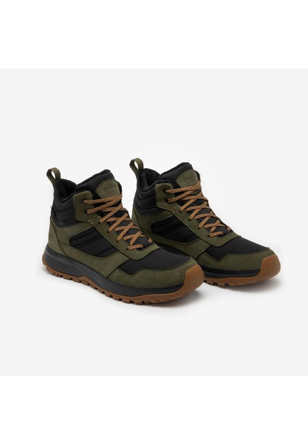 quechua - Buty turystyczne męskie Quechua NH500 skóra. Kolor: czarny, brązowy, zielony, wielokolorowy. Materiał: skóra. Szerokość cholewki: normalna. Sezon: zima. Sport: turystyka piesza, wspinaczka