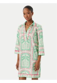 LOLA CASADEMUNT Sukienka letnia LS2616074 Kremowy Regular Fit. Kolor: kremowy. Materiał: bawełna. Sezon: lato #1