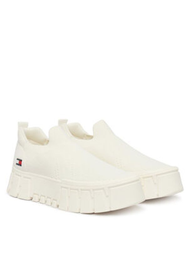 Tommy Jeans Sneakersy Tjw Chunky Knit Sneaker EN0EN03014 Biały. Kolor: biały. Materiał: materiał