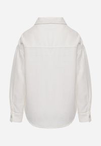 Renee - Biała Jeansowa Kurtka Koszulowa z Bawełny z Kieszeniami Desreta. Kolor: biały. Materiał: bawełna, jeans #4