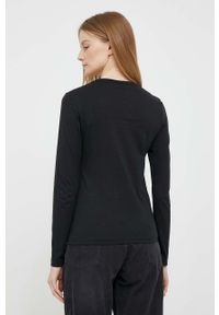 Calvin Klein longsleeve bawełniany kolor czarny. Okazja: na co dzień. Kolor: czarny. Materiał: bawełna. Długość rękawa: długi rękaw. Styl: casual #2