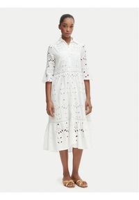 Iconique Sukienka koszulowa IC25-005 Biały Relaxed Fit. Kolor: biały. Materiał: bawełna. Typ sukienki: koszulowe #1