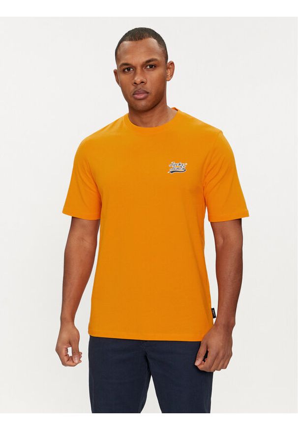 Jack & Jones - Jack&Jones T-Shirt Trevor 12227773 Pomarańczowy Standard Fit. Kolor: pomarańczowy. Materiał: bawełna