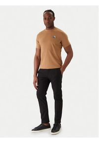 Karl Lagerfeld - KARL LAGERFELD T-Shirt 755710 561224 Beżowy Regular Fit. Typ kołnierza: dekolt w karo. Kolor: beżowy. Materiał: bawełna #4