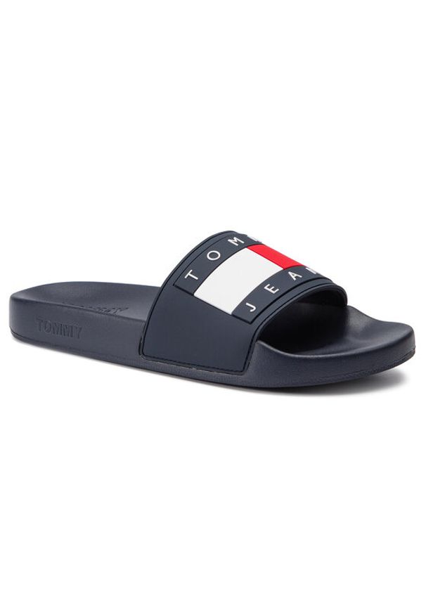 Tommy Jeans Klapki Flag Pool Slide EM0EM00284 Granatowy. Kolor: niebieski