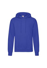FRUIT OF THE LOOM - Męska Klasyczna Bluza Z Kapturem. Typ kołnierza: kaptur. Kolor: niebieski
