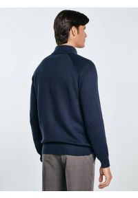 Big-Star - Sweter męski rozpinany ze stójką granatowy Nazar 403. Okazja: na co dzień. Typ kołnierza: kołnierzyk stójkowy. Kolor: niebieski. Materiał: jeans, dzianina. Wzór: gładki, ze splotem. Styl: klasyczny, casual #3