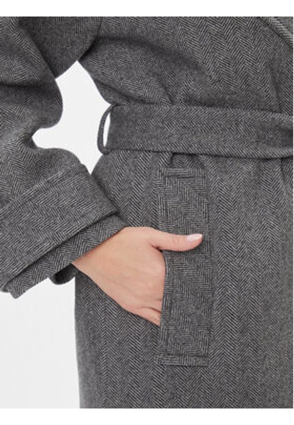 IVY & OAK - IVY OAK Płaszcz wełniany Claudia IO1123F1115 Szary Loose Fit. Kolor: szary. Materiał: syntetyk, wełna