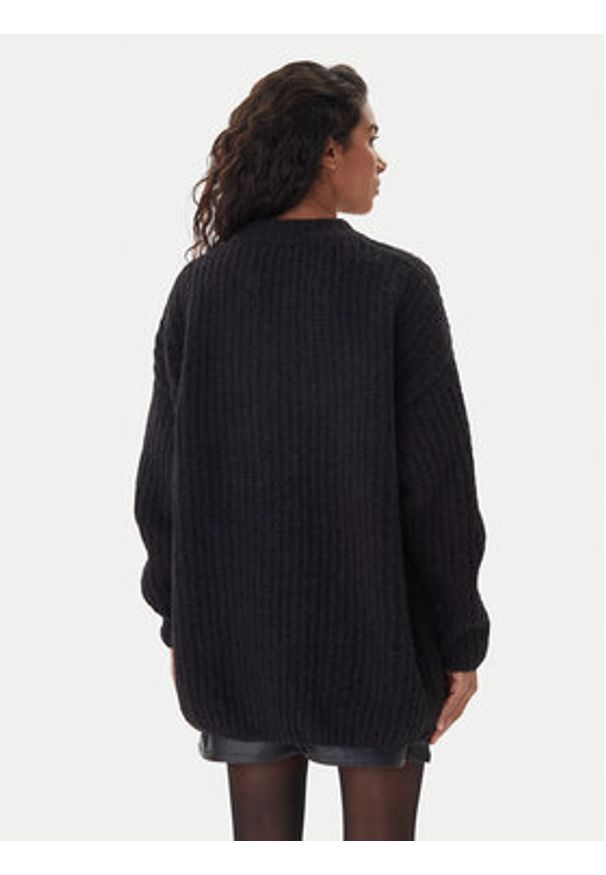 Hugo - HUGO Sweter Sloguis 50548245 Czarny Oversize. Kolor: czarny. Materiał: wełna, syntetyk