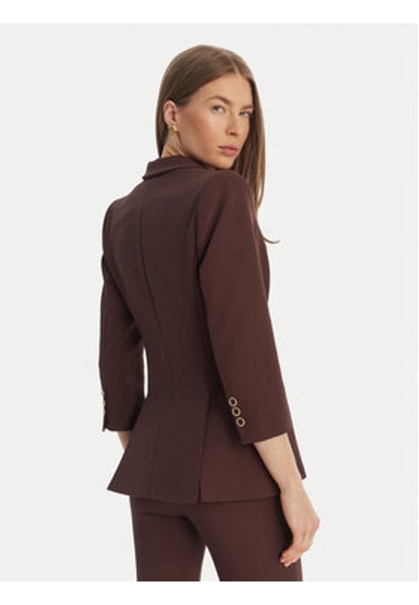 Elisabetta Franchi Marynarka GI-215-61E2-V590 Brązowy Regular Fit. Kolor: brązowy. Materiał: syntetyk