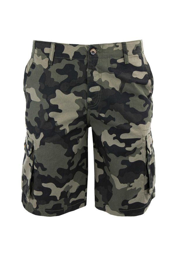 WE THE PEOPLE - Męskie szorty kamuflażowe Nihil 48 - wygodne i trwałe. Kolor: wielokolorowy, brązowy, zielony. Materiał: bawełna. Sport: turystyka piesza