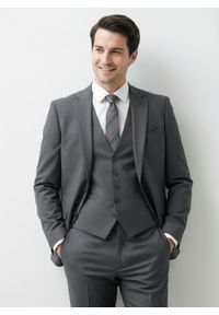 Klasyczny Krawat Klubowy - Alties - Popielato-Beżowy w Prążek. Kolor: brązowy, beżowy, wielokolorowy. Materiał: tkanina. Wzór: prążki. Styl: klasyczny #2