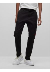 Hugo Spodnie materiałowe 50484022 Czarny Slim Fit. Kolor: czarny. Materiał: materiał #1