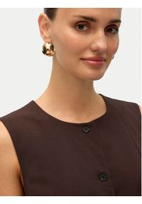 Vero Moda Kamizelka Sigga 10336320 Brązowy Regular Fit. Kolor: brązowy. Materiał: wiskoza #7