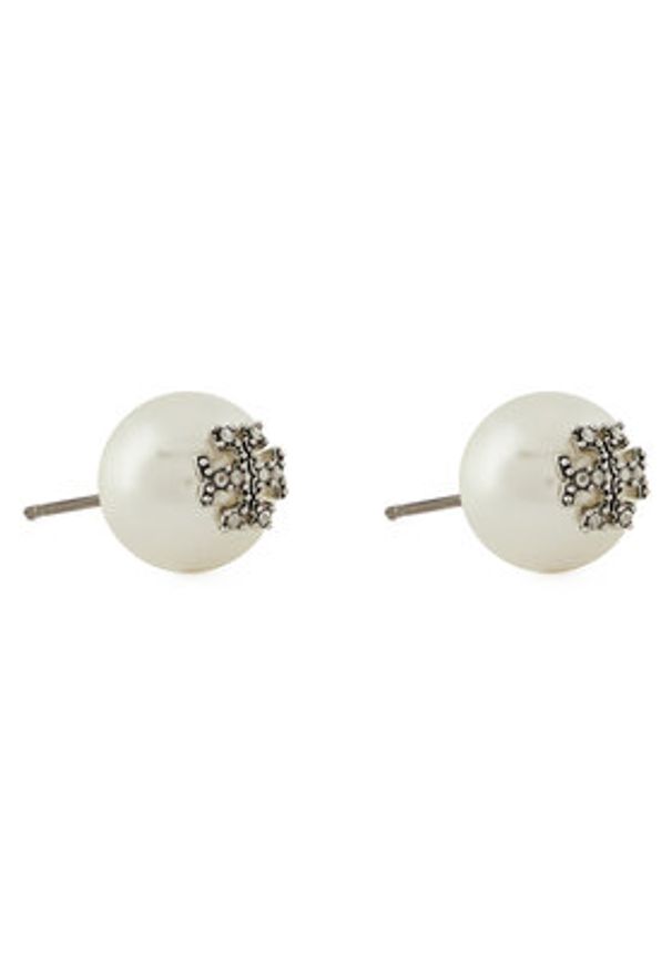 Tory Burch Kolczyki Kira Pearl Stud 163698 Biały. Kolor: biały
