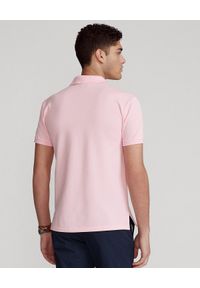 Ralph Lauren - RALPH LAUREN - Różowa koszulka polo Slim Fit Stretch Mesh. Okazja: na co dzień. Typ kołnierza: polo. Kolor: różowy, wielokolorowy, fioletowy. Materiał: mesh. Wzór: haft, ze splotem. Styl: casual #2