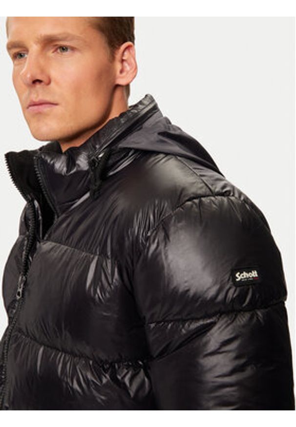 Schott NYC Kurtka zimowa COLUMBUSX Czarny Regular Fit. Kolor: czarny. Materiał: syntetyk. Sezon: zima