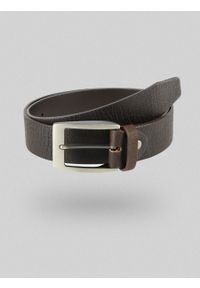 Volcano - Brązowy pasek męski skórzany BROK 2. Kolor: brązowy. Materiał: skóra. Wzór: aplikacja. Styl: casual, klasyczny #1