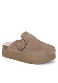 Badura Klapki TS6207-02 Szary. Kolor: szary. Materiał: zamsz, skóra