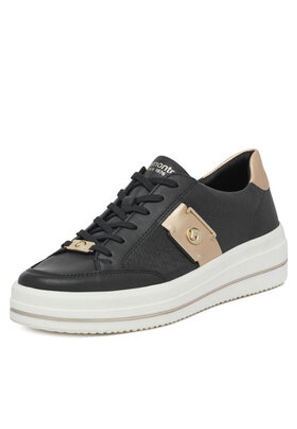 Remonte Sneakersy D1C07-03 Czarny. Kolor: czarny. Materiał: materiał, syntetyk