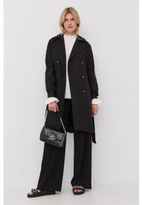 The Kooples trencz damski kolor czarny przejściowy dwurzędowy. Kolor: czarny. Styl: klasyczny #2