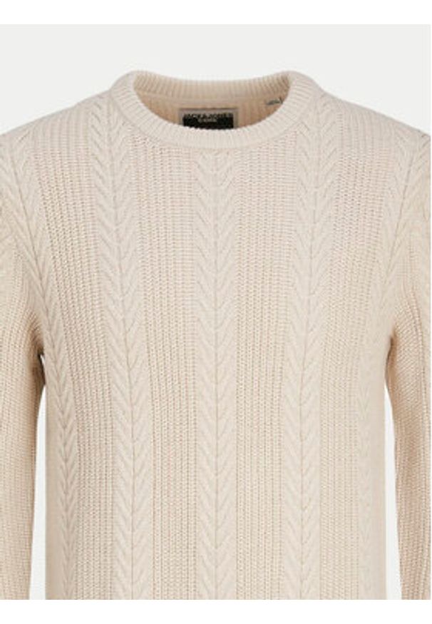 Jack & Jones Sweter 12261436 Beżowy Regular Fit. Kolor: beżowy. Materiał: syntetyk, bawełna
