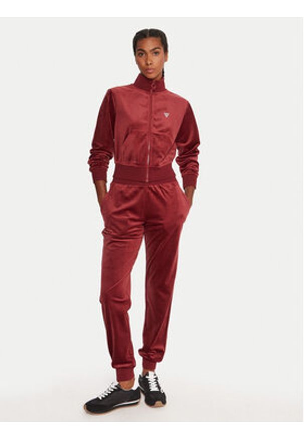 Guess Bluza V3BQ22 K0232 Bordowy Regular Fit. Kolor: czerwony. Materiał: syntetyk