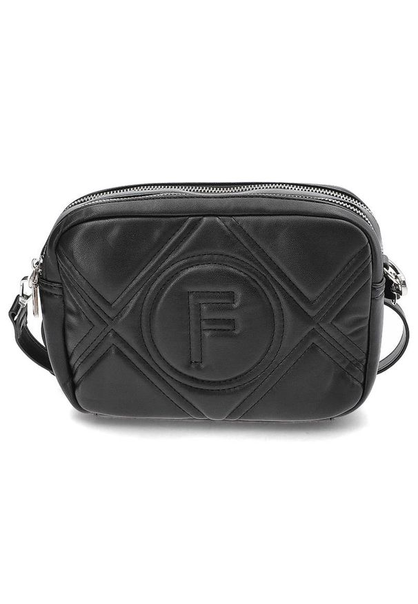 Czarna Torebka Filippo Damska Modna Listonoszka. Kolor: czarny. Wzór: gładki. Materiał: skórzane. Styl: elegancki, casual