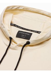 Ombre Clothing - Bluza męska z kapturem B1154 - kremowa - XXL. Okazja: na co dzień. Typ kołnierza: kaptur. Kolor: kremowy. Materiał: bawełna, poliester. Styl: casual, klasyczny #4