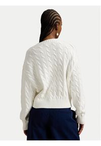 Polo Ralph Lauren Sweter 211A96245003 Biały Relaxed Fit. Typ kołnierza: polo. Kolor: biały. Materiał: bawełna #5