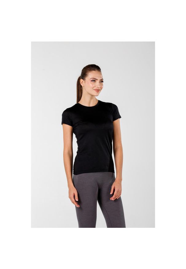 Koszulka turystyczna damska 100% Merino WOOLONA Pera. Kolor: czarny
