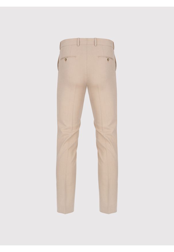 Pako Lorente - PAKO LORENTE – Beżowe spodnie ganiturowe. Kolor: beżowy. Materiał: poliester, elastan, wiskoza. Wzór: gładki. Styl: elegancki