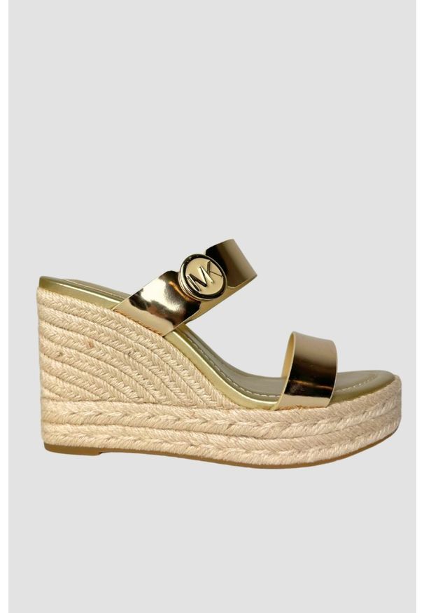 Michael Kors - MICHAEL KORS Złote sandały Lucinda Wedge, Rozmiar 40. Kolor: złoty