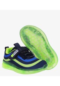 Casu - Granatowe buty sportowe na rzep casu f-920. Zapięcie: rzepy. Kolor: wielokolorowy, zielony, niebieski