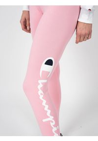 Champion Legginsy | 112857 | Kobieta | Różowy. Stan: podwyższony. Kolor: różowy. Materiał: elastan, bawełna. Wzór: nadruk