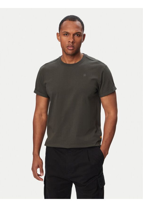 G-Star RAW - G-Star Raw T-Shirt Lash D16396-B353 Szary ciemny Relaxed Fit. Kolor: szary. Materiał: bawełna