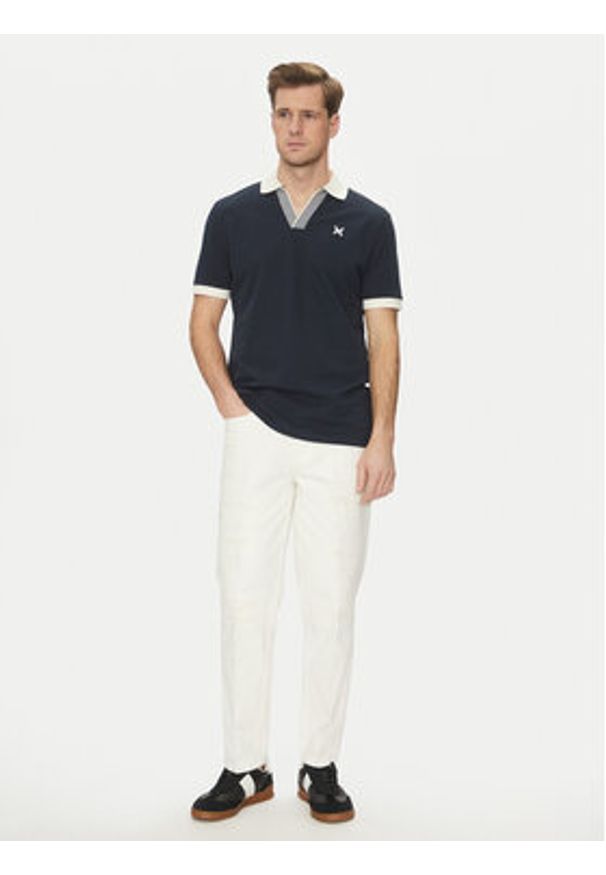 Richmond X Polo UMP25168PO Granatowy Regular Fit. Typ kołnierza: polo. Kolor: niebieski. Materiał: bawełna