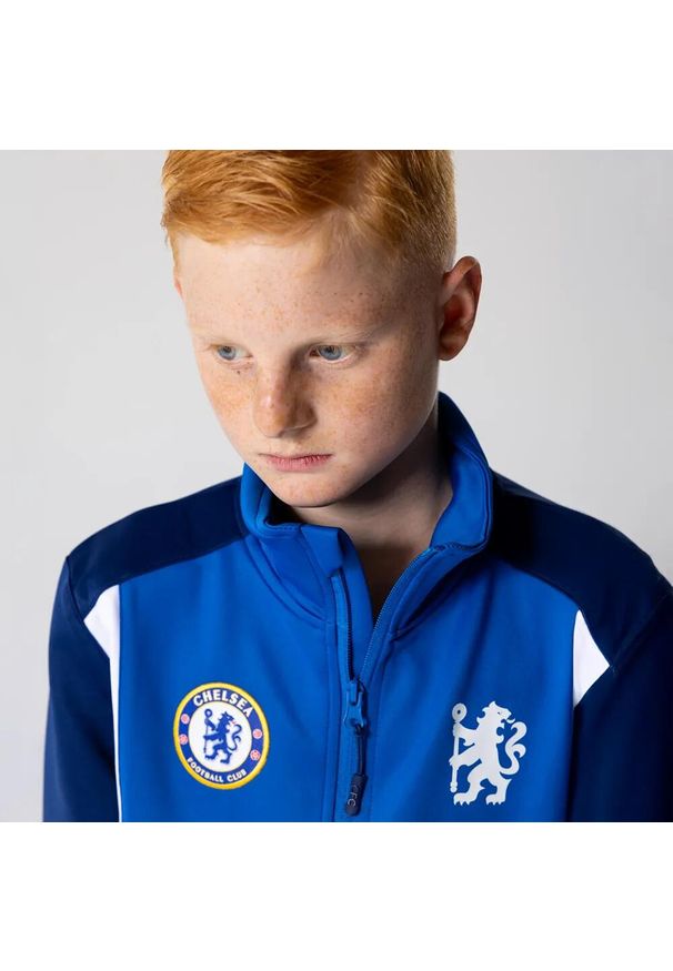 CHELSEA - Dres piłkarski dziecięcy Chelsea 23/24. Kolor: niebieski. Materiał: dresówka. Styl: sportowy