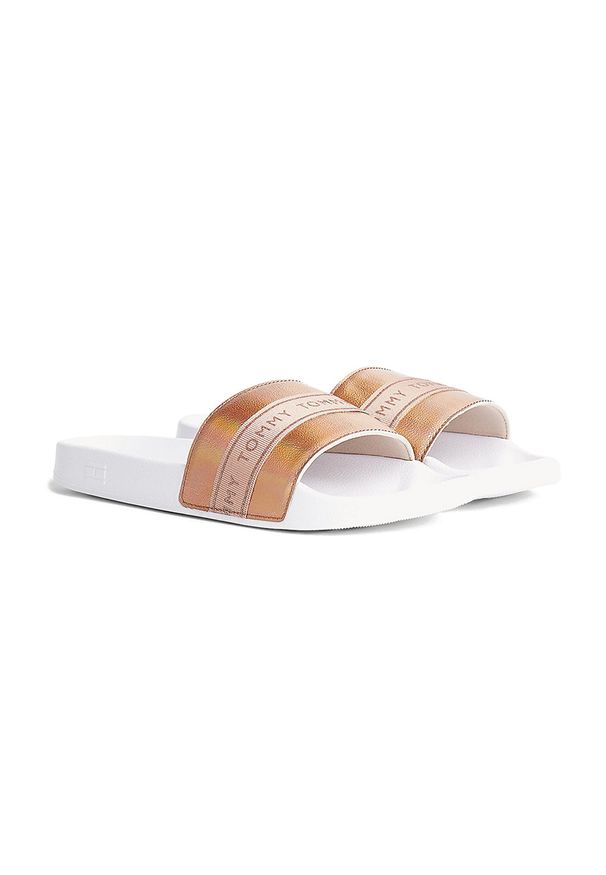 TOMMY HILFIGER GLITTER POOL SLIDE > FW0FW04811-0JW. Materiał: guma