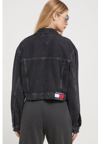 Tommy Jeans kurtka jeansowa damska kolor czarny przejściowa oversize. Kolor: czarny. Materiał: bawełna, denim #7