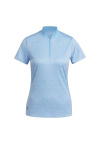 Adidas - Damska koszulka polo adidas Jacquard Ultimate365. Typ kołnierza: polo. Kolor: niebieski. Styl: sportowy