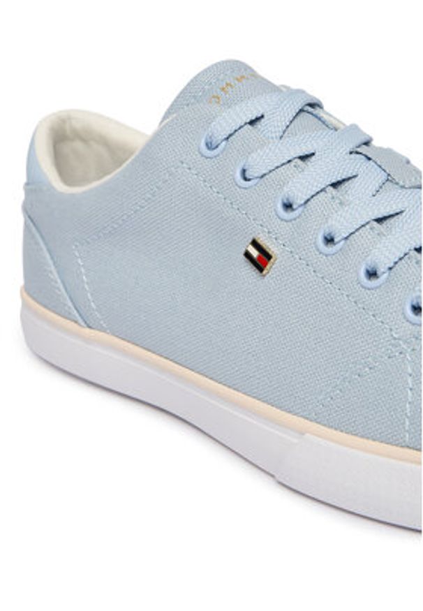 TOMMY HILFIGER - Tommy Hilfiger Tenisówki Th Low Profile Vulc Canvas FW0FW09102 Błękitny. Kolor: niebieski. Materiał: materiał