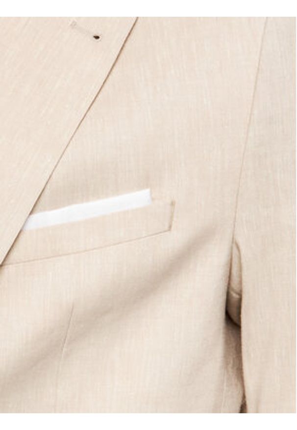 CINQUE - Cinque Marynarka Cidati 2141 Beżowy Regular Fit. Kolor: beżowy. Materiał: len