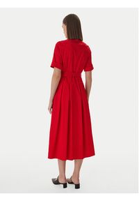 LOLA CASADEMUNT Sukienka koszulowa LS2616089 Czerwony Regular Fit. Kolor: czerwony. Materiał: bawełna. Typ sukienki: koszulowe #5