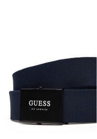 Guess Pasek Męski BMSPAM P5135 Granatowy. Kolor: niebieski. Materiał: materiał