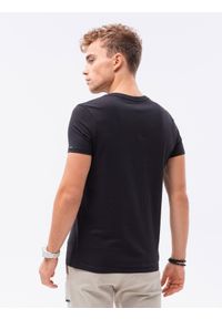 Ombre Clothing - T-shirt męski bawełniany BASIC - czarny V1 S1369 - XXL. Typ kołnierza: dekolt w serek. Kolor: czarny. Materiał: bawełna. Długość: krótkie. Styl: klasyczny #2