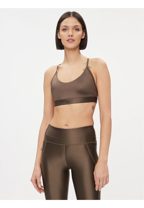 Reebok Biustonosz sportowy Holiday Lux IL4590 Zielony. Kolor: zielony. Materiał: syntetyk