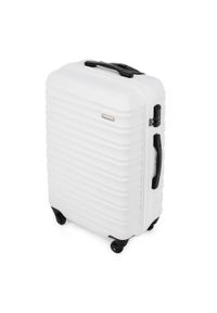 Wittchen - Średnia walizka z ABS-u z żebrowaniem biała. Kolor: biały. Materiał: guma #9