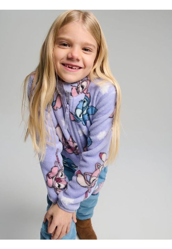 Sinsay - Bluza bomber Stitch - fioletowy. Kolor: fioletowy